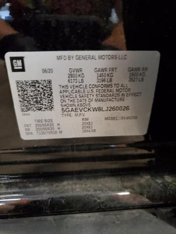 5GAEVCKW8LJ260026 - 2020 BUICK ENCLAVE AVENIR 黑色 照片 13