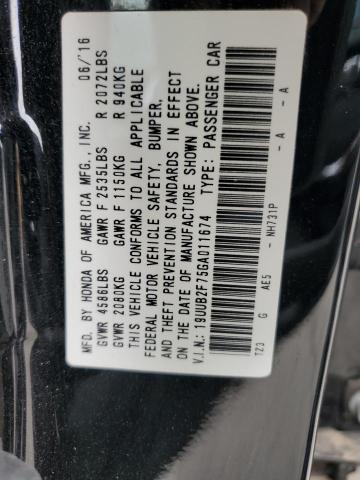 19UUB2F75GA011674 - 2016 ACURA TLX ADVANCE BLACK photo 12