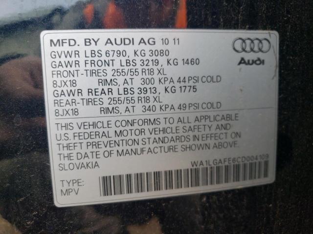 WA1LGAFE6CD004109 - 2012 AUDI Q7 PREMIUM PLUS BLACK photo 13