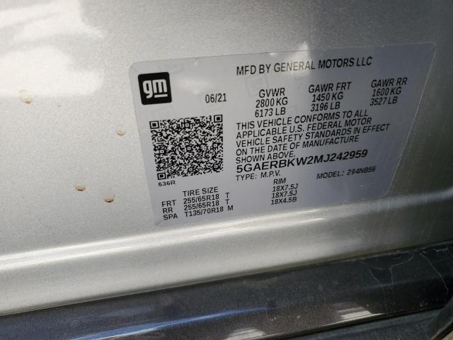 5GAERBKW2MJ242959 - 2021 BUICK ENCLAVE ESSENCE 银色 照片 13