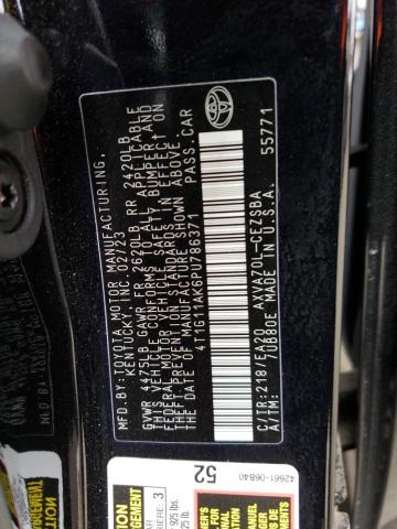 4T1G11AK6PU786371 - 2023 TOYOTA CAMRY SE NIGHT SHADE BLACK photo 12