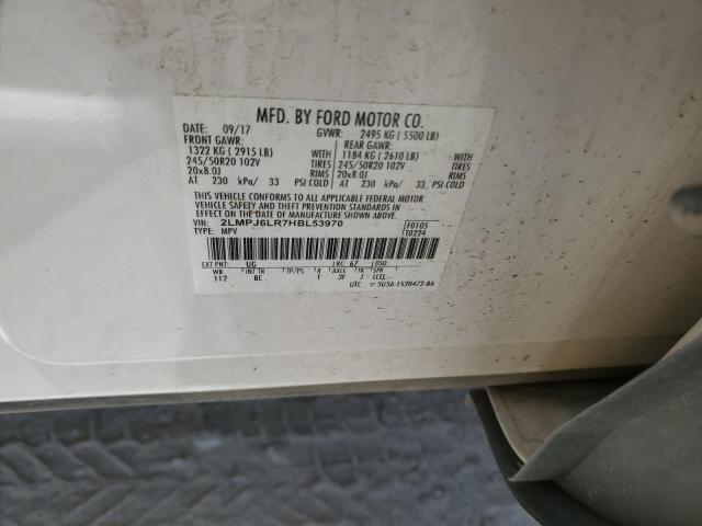 2LMPJ6LR7HBL53970 - 2017 LINCOLN MKX RESERVE أبيض صورة 14