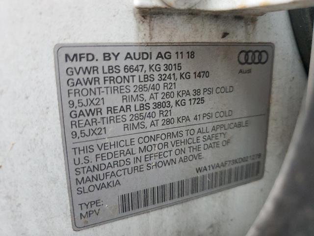 WA1VAAF73KD021279 - 2019 AUDI Q7 PRESTIGE WHITE photo 14