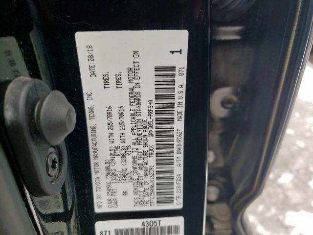 5TFCZ5AN0JX162391 - 2018 TOYOTA TACOMA DOUBLE CAB  照片 10