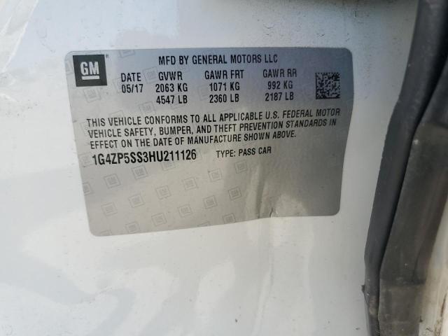 1G4ZP5SS3HU211126 - 2017 BUICK LACROSSE ESSENCE თეთრი ფოტო 12