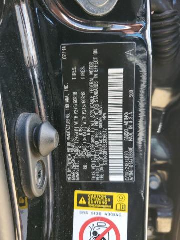 5TDKKRFH6ES036042 - 2014 TOYOTA HIGHLANDER XLE BLACK photo 12