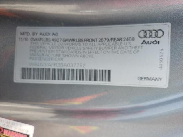 WAUVVAFR3BA037752 - 2011 AUDI S5 PRESTIGE 银色 照片 13