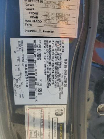 1L1FM88W85Y611146 - 2005 LINCOLN TOWN CAR EXECUTIVE Schwarz Foto 12