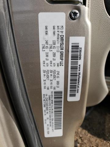 2C4RC1CG3ER198289 - 2014 CHRYSLER TOWN & COU TOURING L BEIGE photo 12