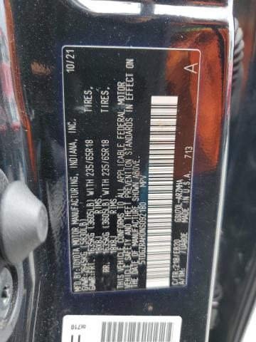 5TDGZRAH0NS092180 - 2022 TOYOTA HIGHLANDER XLE Սև լուսանկար 14