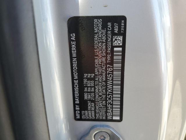 WBAHF3C57KWW45767 - 2019 BMW Z4 SDRIVE30I SILVER photo 12