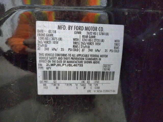 2LMPJ8LP1JBL46755 - 2018 LINCOLN MKX RESERVE Սև լուսանկար 13