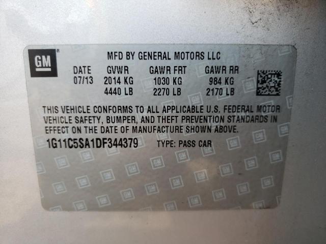 1G11C5SA1DF344379 - 2013 CHEVROLET MALIBU 1LT SILVER photo 12