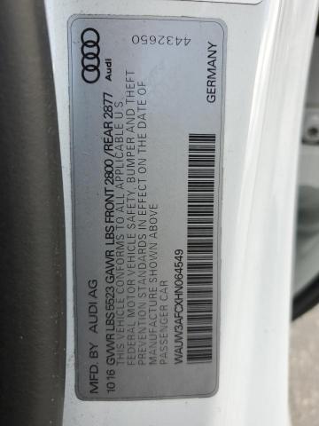 WAUW3AFCXHN064549 - 2017 AUDI A7 COMPETITION PRESTIGE WHITE photo 12