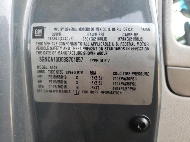 3GNCA13D08S701857 - 2008 CHEVROLET HHR LS 灰色 照片 12