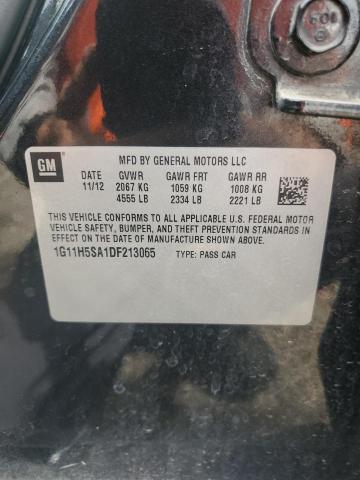 1G11H5SA1DF213065 - 2013 CHEVROLET MALIBU LTZ შავი ფოტო 12