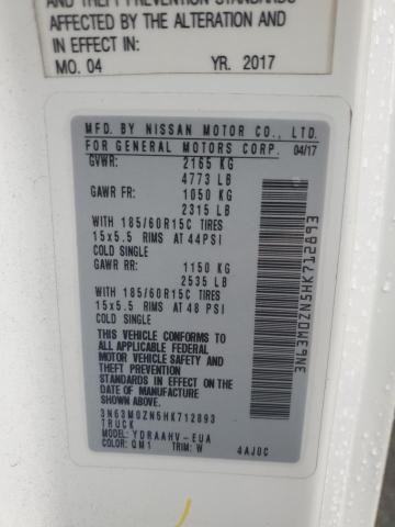 3N63M0ZN5HK712893 - 2017 CHEVROLET CITY EXPRE LT 白色 照片 12