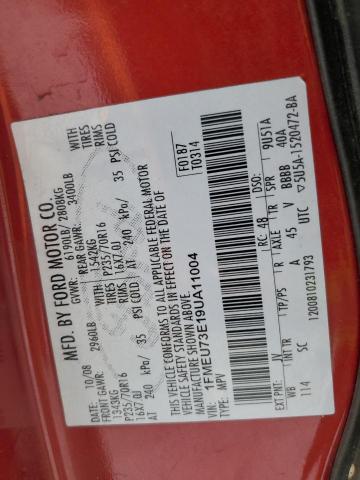 1FMEU73E19UA11004 - 2009 FORD EXPLORER XLT წითელი ფოტო 13