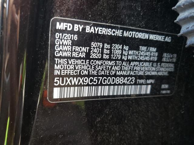 5UXWX9C57G0D88423 - 2016 BMW X3 XDRIVE28I BLACK photo 13