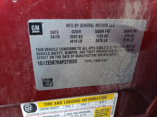 1G1ZE5E76AF270658 - 2010 CHEVROLET MALIBU LTZ Qırmızı foto 12