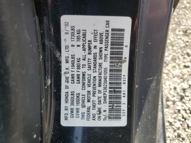 SHHEP33623U401055 - 2003 HONDA CIVIC SI BLACK photo 13