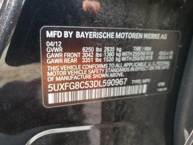 5UXFG8C53DL590967 - 2013 BMW X6 XDRIVE50I BLACK photo 13