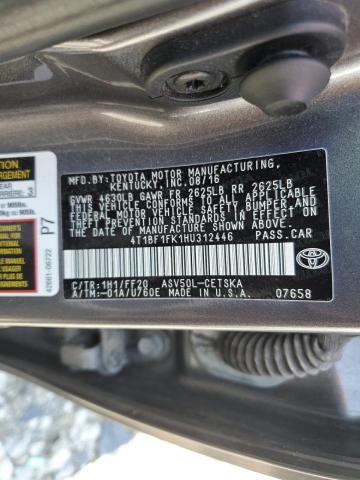 4T1BF1FK1HU312446 - 2017 TOYOTA CAMRY LE 灰色 照片 12
