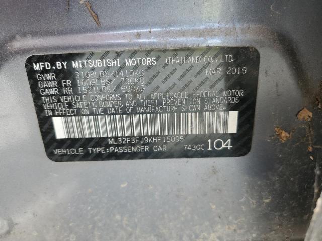 ML32F3FJ9KHF15095 - 2019 MITSUBISHI MIRAGE G4 ES GRAY photo 13