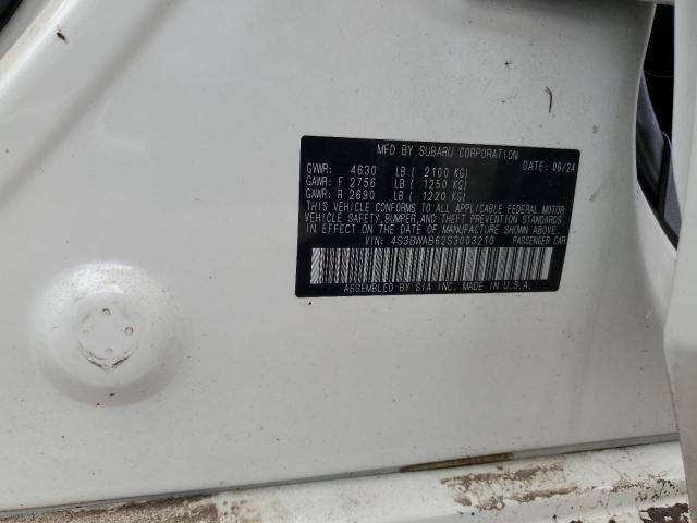 4S3BWAB62S3003210 - 2025 SUBARU LEGACY WHITE photo 12