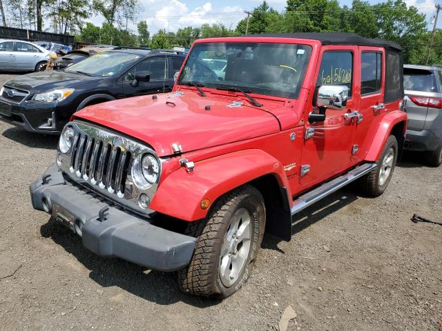 1C4BJWEG6EL239833 - 2014 JEEP WRANGLER U SAHARA RED photo 1