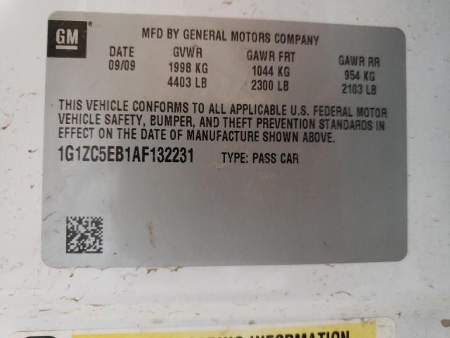 1G1ZC5EB1AF132231 - 2010 CHEVROLET MALIBU 1LT 白色 照片 12