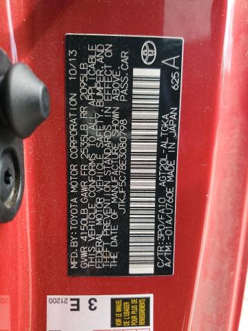 JTKJF5C78E3080798 - 2014 TOYOTA SCION TC Qırmızı foto 12