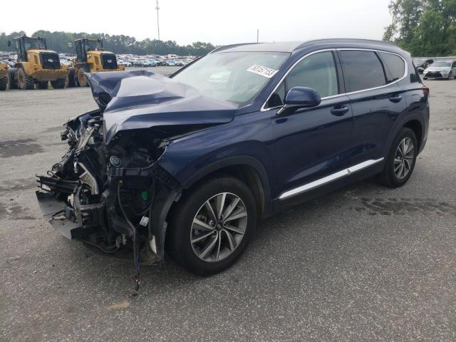 5NMS33ADXKH050667 - 2019 HYUNDAI SANTA FE SEL BLUE photo 1