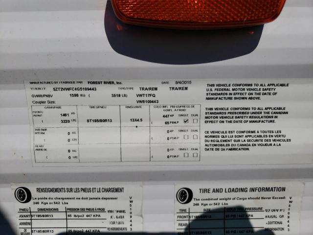 5ZT2VWFC4G5109443 - 2016 WILDWOOD VIKING Çift renkli fotoğraf 10