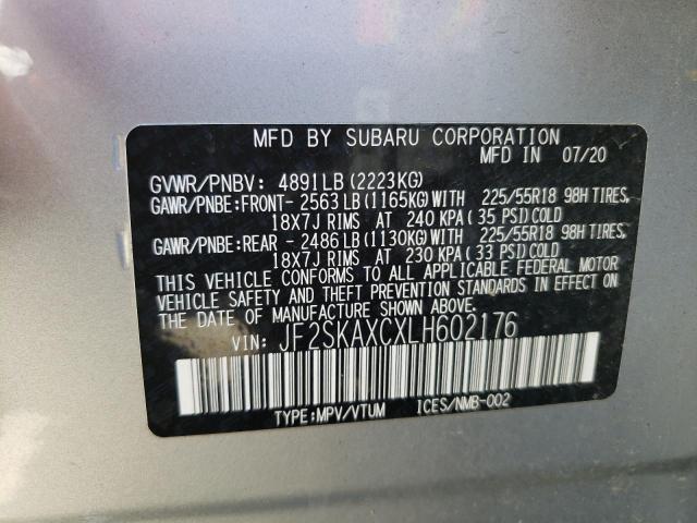 JF2SKAXCXLH602176 - 2020 SUBARU FORESTER TOURING 银色 照片 13