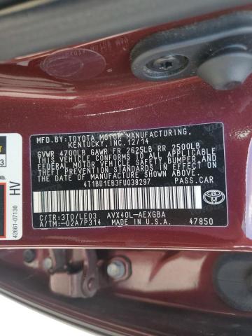 4T1BD1EB3FU038297 - 2015 TOYOTA AVALON HYBRID MAROON photo 12