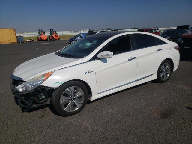 KMHEC4A49EA105557 - 2014 HYUNDAI SONATA HYBRID WHITE photo 1