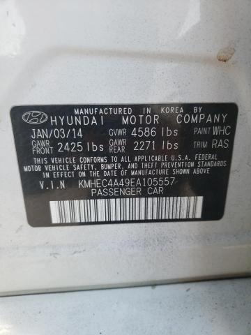 KMHEC4A49EA105557 - 2014 HYUNDAI SONATA HYBRID WHITE photo 12