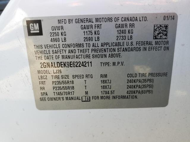 2GNALDEK9E6224211 - 2014 CHEVROLET EQUINOX LTZ WHITE photo 13