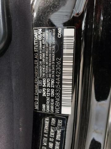 WDBNG83J54A423062 - 2004 MERCEDES-BENZ S 430 4MATIC BLACK photo 12