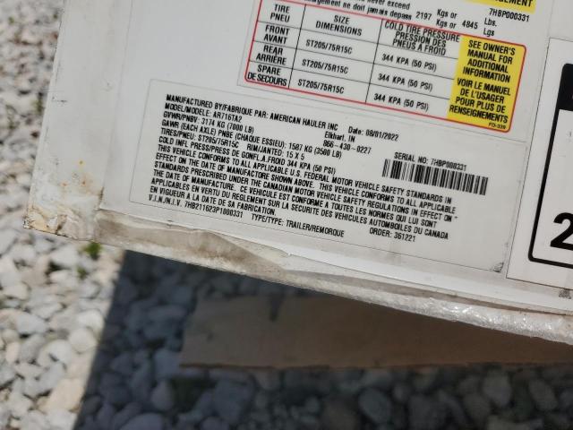 7HB211623P1000331 - 2023 UTILITY TRAILER WHITE photo 10