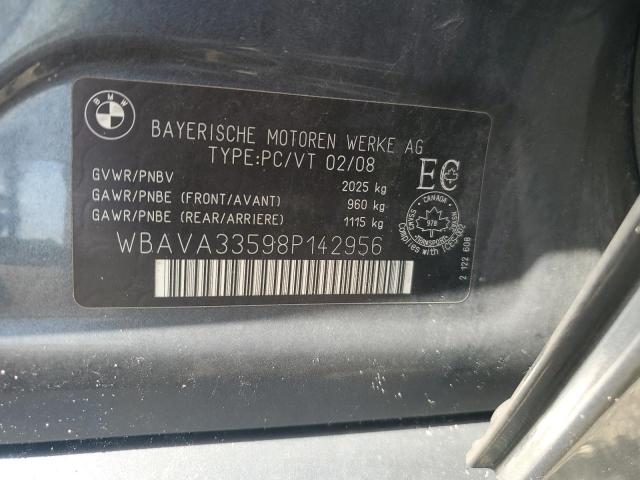 WBAVA33598P142956 - 2008 BMW 328 I GRAY photo 12