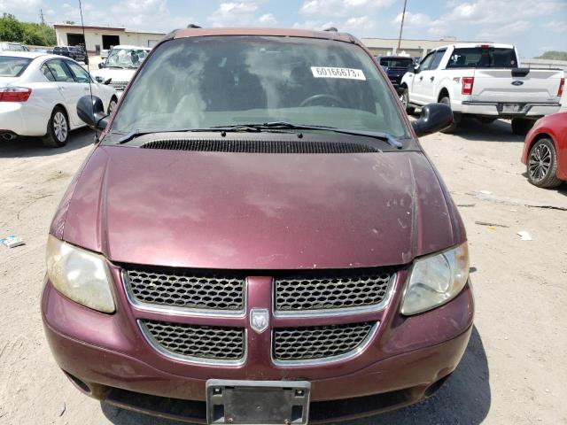 2B8GP54L42R581289 - 2002 DODGE GRAND CARA ES MAROON photo 5