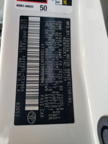 4T1DBADK3SU501243 - 2025 TOYOTA CAMRY XSE WHITE photo 12