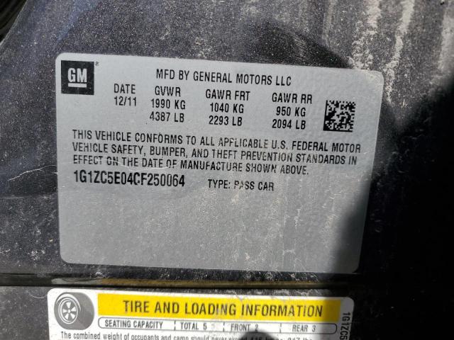 1G1ZC5E04CF250064 - 2012 CHEVROLET MALIBU 1LT 石墨色 照片 12