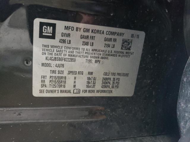 KL4CJBSB6FB222859 - 2015 BUICK ENCORE CONVENIENCE 黑色 照片 13