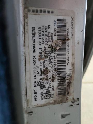 1NXBR38E33Z118083 - 2003 TOYOTA COROLLA CE 银色 照片 12