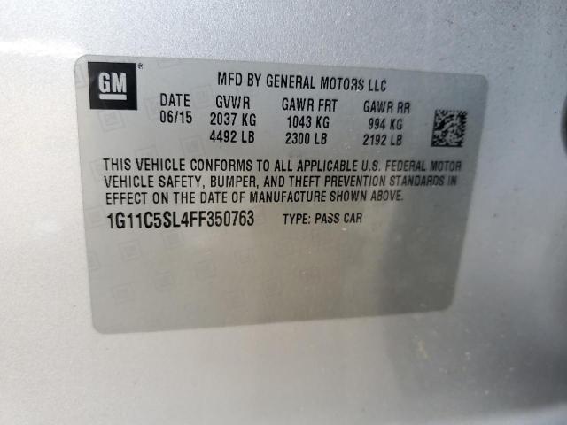 1G11C5SL4FF350763 - 2015 CHEVROLET MALIBU 1LT SILVER photo 12