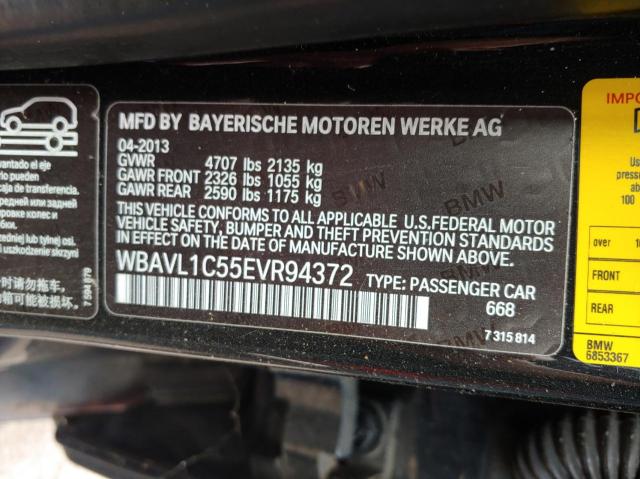 WBAVL1C55EVR94372 - 2014 BMW X1 XDRIVE28I BLACK photo 10