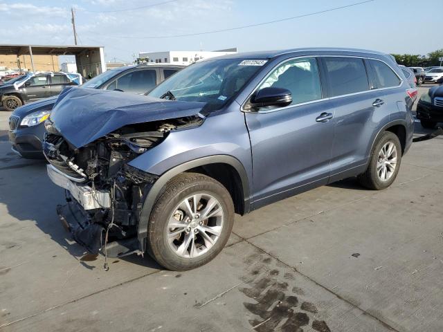 5TDKKRFH2ES014880 - 2014 TOYOTA HIGHLANDER XLE Blau Foto 1